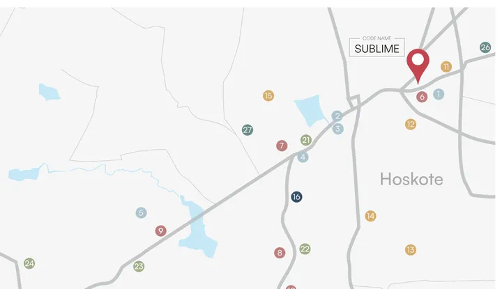 Brochure location map showing connectivity routes and surrounding landmarks