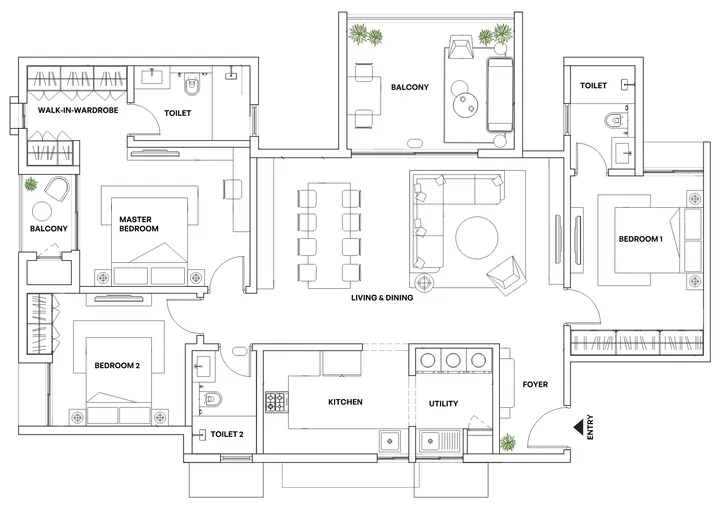 Plan board showing typical floor layout and unit distribution at Assetz Codename Sublime